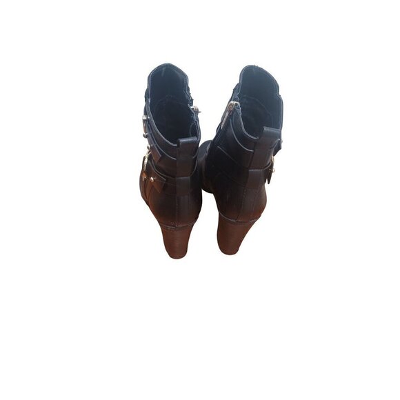 GUESS WOMEN'S FAUX LEATHER ANKLE BLOCK PUMPS HEEL BOOTS SIZE 6 - Picture 4 of 12